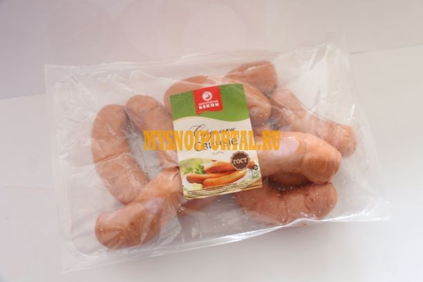 Сардельки «свиные» н/об. в газ. упак. (ср.вес 1 кг) Великий Новгород - изображение 1