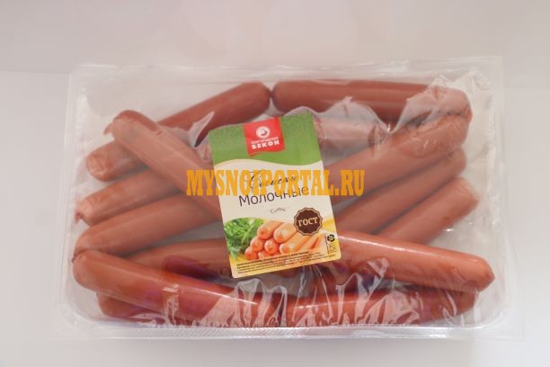 Сосиски «молочные» 1с б/м в газ.ср.(ср. вес 1 кг), виск Великий Новгород - изображение 1