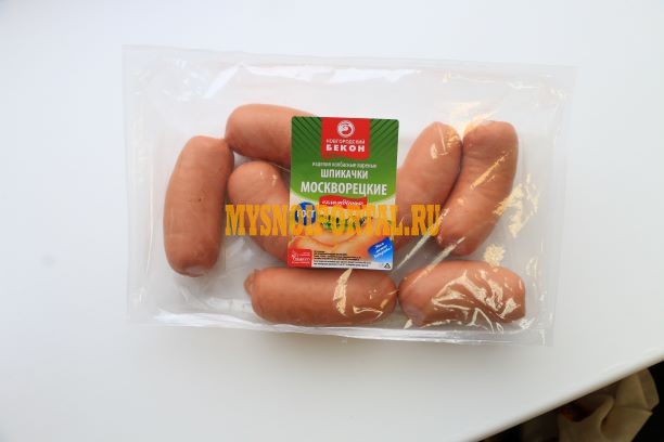 Шпикачки «москворецкие» в газе (ср.вес 500г), н/о Великий Новгород - изображение 1