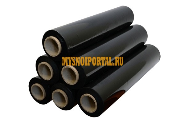 Чёрная Стрейч плёнка 500 мм. 20 мкм.*300м Москва - изображение 1