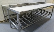 Стол разделочный на 4 рабочих места со сбросами КФТЕХНО (Россия) доставка из г.Малоярославец