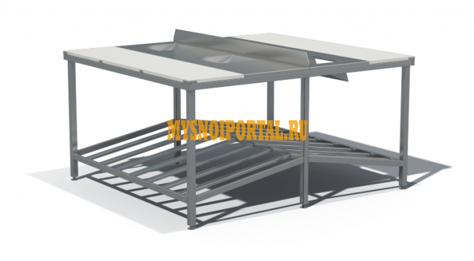 Стол технологический 1200х1200х860мм со сливом в центре КФТЕХНО (Россия) Малоярославец - изображение 1