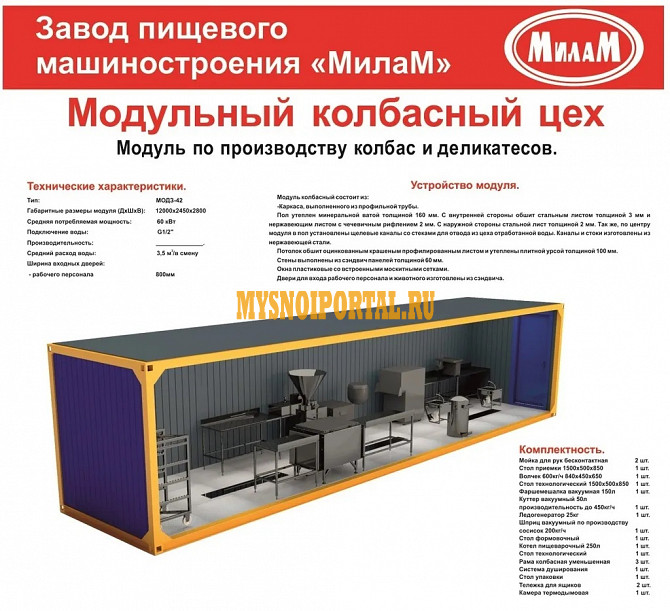 Модульный колбасный цех Волгоград - изображение 1