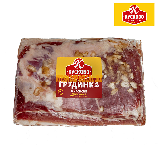 Грудинка в Чесноке соленая ТМ Кусково деликатесы опт Москва - изображение 1